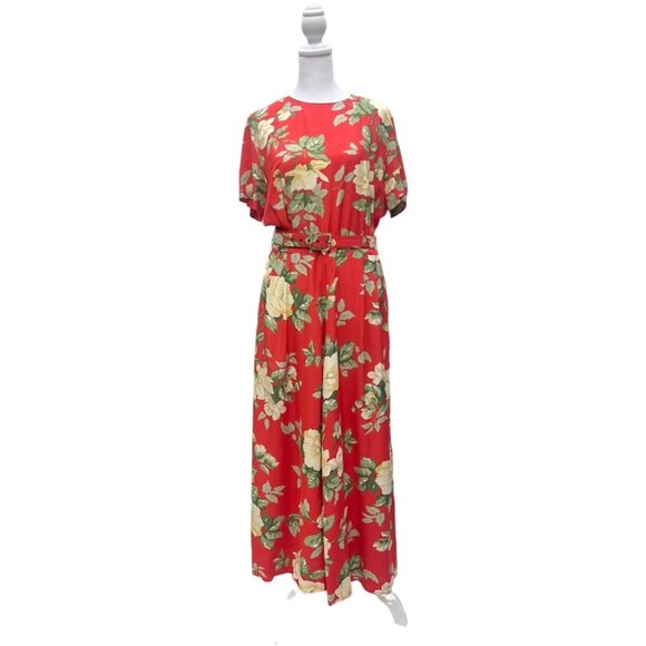 Carol Anderson | Dresses | Vintage Red Floral Carol Anderson Dress ...
